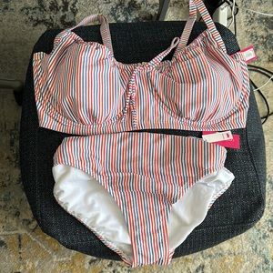 xhilaration / Target Red White & Blue Stripe Plus Size Bikini Set